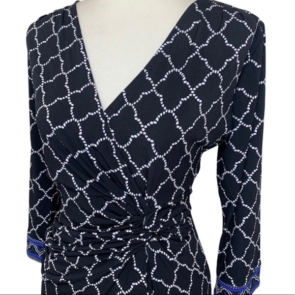WHITE HOUSE BLACK MARKET Faux Wrap Tile Print Dress - Picture 6 of 16